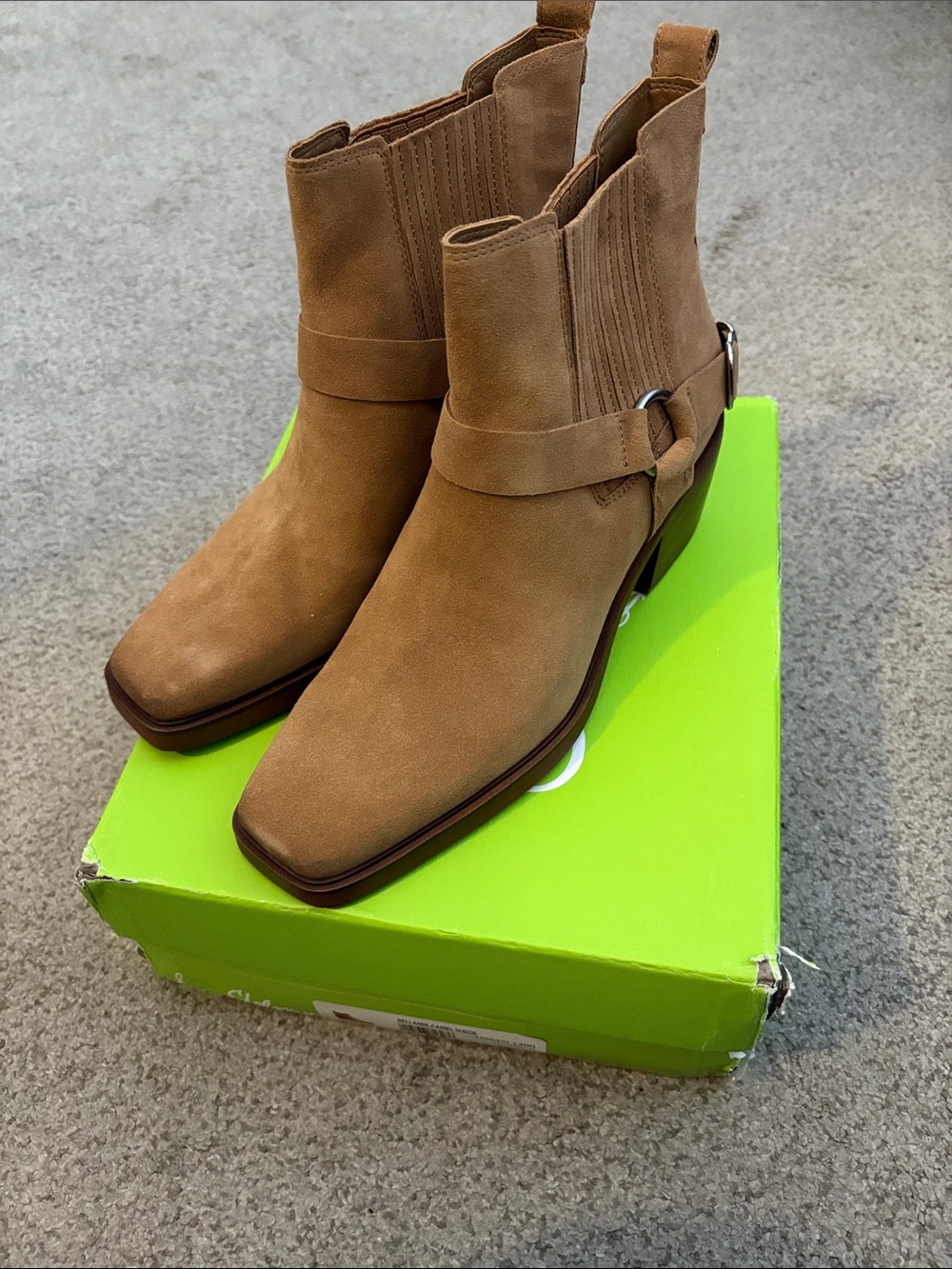 Sam Edelman Women's Tan Suede Ankle Boots with Buckle